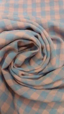 Tecido Crepe | Seersucker | Vichy | 7MM | Azul+Rosa