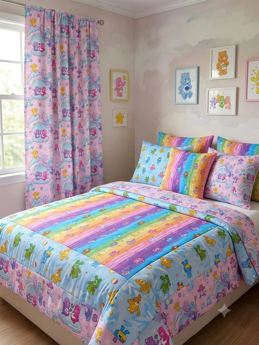 tecidos para quarto ursinhos carinhosos care bears