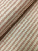 Tecido Decoração | Linho Alentejano | Estampado | Risca Fina | Terracota/Cru (C19)