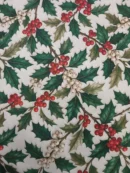 Tecido Decoração | 100% Algodão | Half Panamá | Estampado Digital | Natal | Azevinho