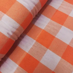 Tecido 100% Algodão | Fio Tingido | Estampado | Xadrez (3cm) Laranja/Lavanda