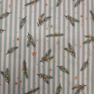 Tecido 100% Algodão | Estampado | Natal | Ramo de Pinheiro