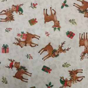 Tecido 100% Algodão | Estampado | Natal | Renas