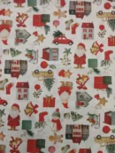 Tecido 100% Algodão | Estampado | Natal | Pai Natal