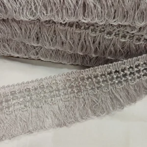 Franja | 100% Poliéster | Lurex Prata | Prateado