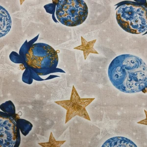 Tecido Loneta  | Decoração | Estampado | Natal | Bolas