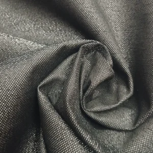 Tecidos Resinados | Linho Alentejano/Lurex Prata | Preto