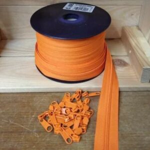 Fecho Zipper | Malha 3 | Laranja 558