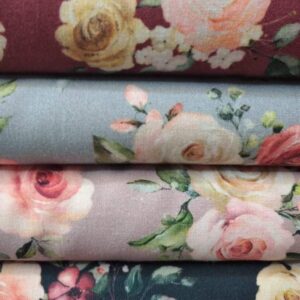 Tecidos 100% Algodão | Flores | Indigo