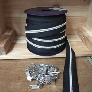 Fecho Zipper | Malha 5 | Preto + Prateado