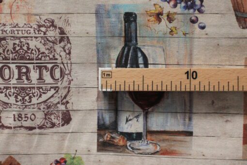 Tecido Loneta | Estampado | Tradicional | Uvas | Vinho - Imagen 3