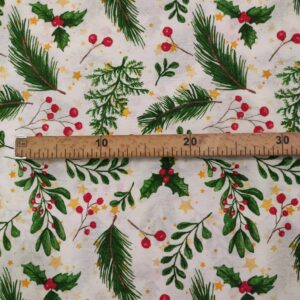 Tecido Loneta | Estampado | Natal | Azevinho