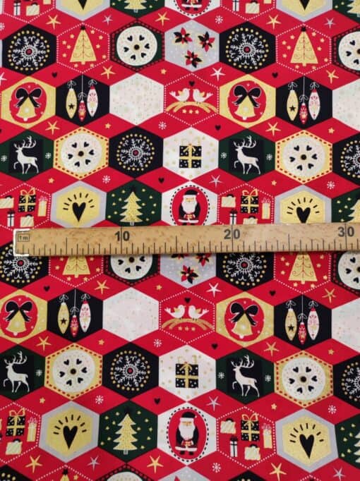 Tecidos 100% Algodão | Natal | Hexágono