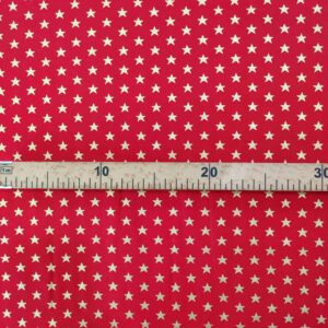 Tecidos 100% Algodão | Natal | Fundo Vermelho | Estrela Dourada