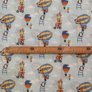 Tecido Algodão | 100% Algodão | Estampado Infantil | Raposinha (fundo azul)