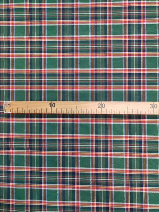 Loneta Tela | Navidad | Lurex Dorado | Plaid Verde