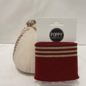 Rib | Poppy | Risca Lurex | Dourado | Vermelho